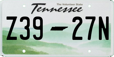 TN license plate Z3927N