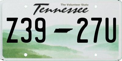 TN license plate Z3927U