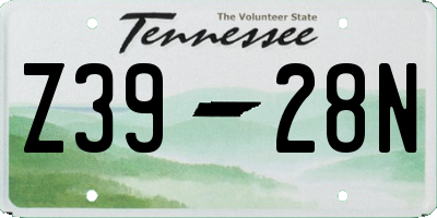 TN license plate Z3928N