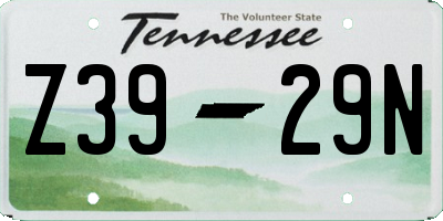 TN license plate Z3929N