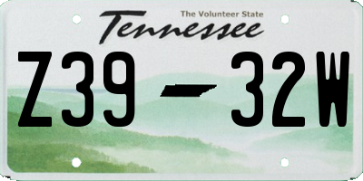 TN license plate Z3932W