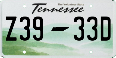 TN license plate Z3933D