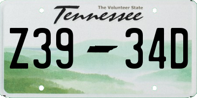 TN license plate Z3934D