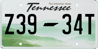 TN license plate Z3934T