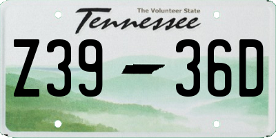 TN license plate Z3936D