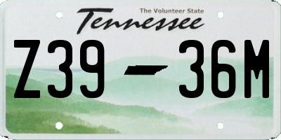 TN license plate Z3936M