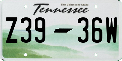 TN license plate Z3936W