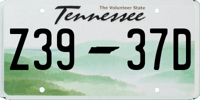 TN license plate Z3937D