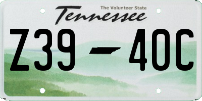 TN license plate Z3940C