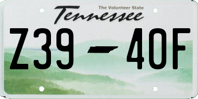 TN license plate Z3940F