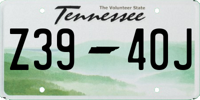 TN license plate Z3940J