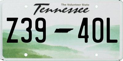TN license plate Z3940L