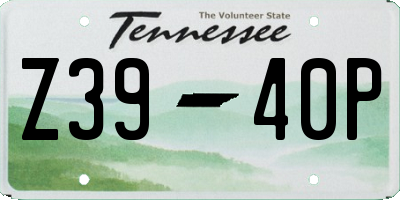 TN license plate Z3940P