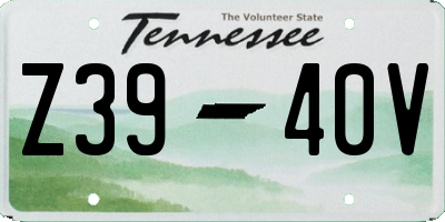TN license plate Z3940V