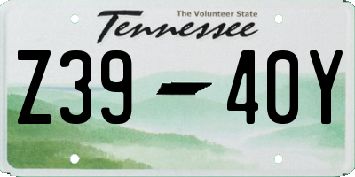 TN license plate Z3940Y