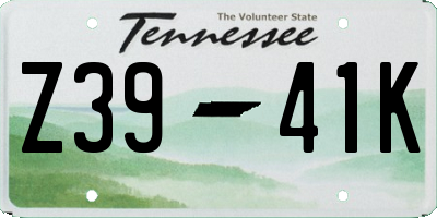 TN license plate Z3941K