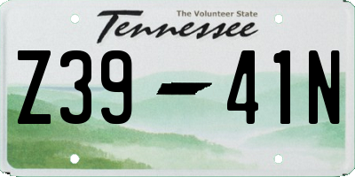 TN license plate Z3941N