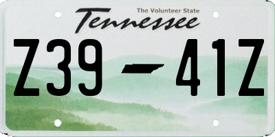 TN license plate Z3941Z