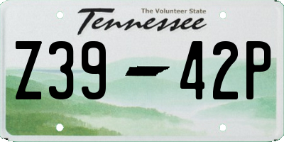 TN license plate Z3942P