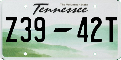 TN license plate Z3942T