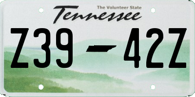 TN license plate Z3942Z