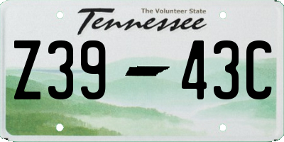 TN license plate Z3943C