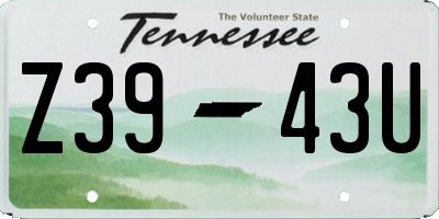 TN license plate Z3943U
