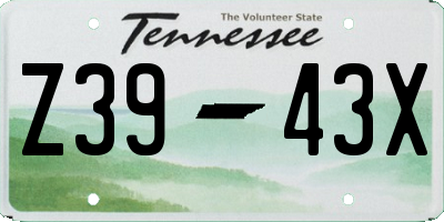TN license plate Z3943X