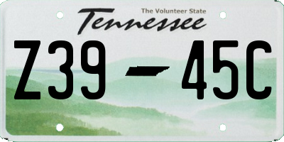 TN license plate Z3945C