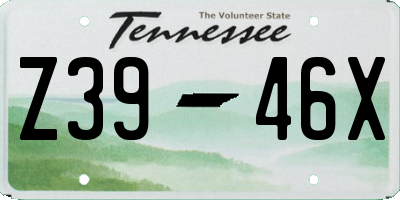 TN license plate Z3946X