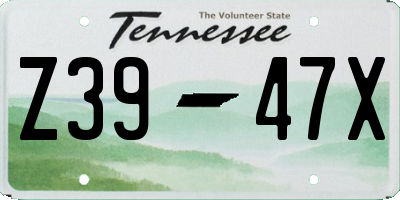 TN license plate Z3947X