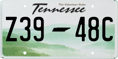 TN license plate Z3948C