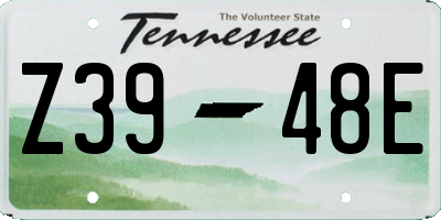 TN license plate Z3948E