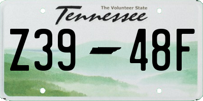 TN license plate Z3948F