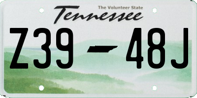 TN license plate Z3948J