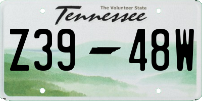 TN license plate Z3948W