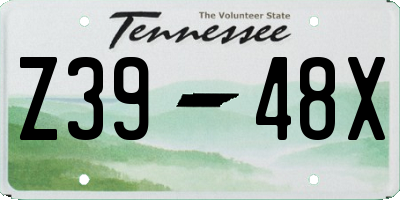 TN license plate Z3948X