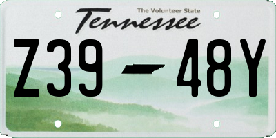 TN license plate Z3948Y