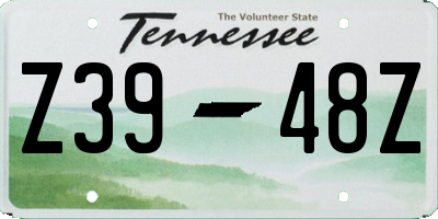 TN license plate Z3948Z