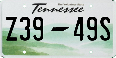 TN license plate Z3949S