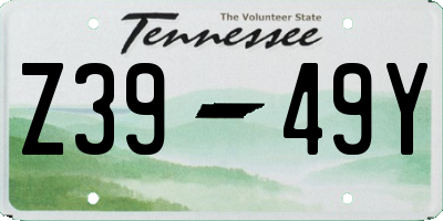 TN license plate Z3949Y