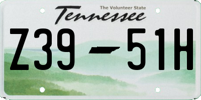 TN license plate Z3951H