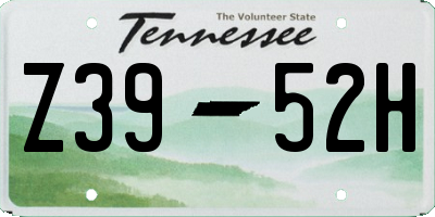 TN license plate Z3952H