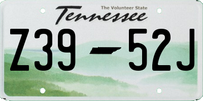 TN license plate Z3952J