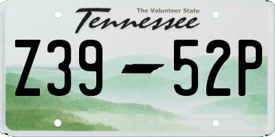 TN license plate Z3952P