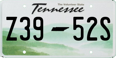 TN license plate Z3952S