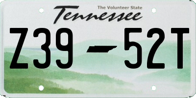 TN license plate Z3952T