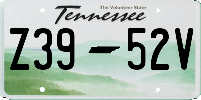 TN license plate Z3952V