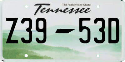 TN license plate Z3953D