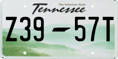 TN license plate Z3957T
